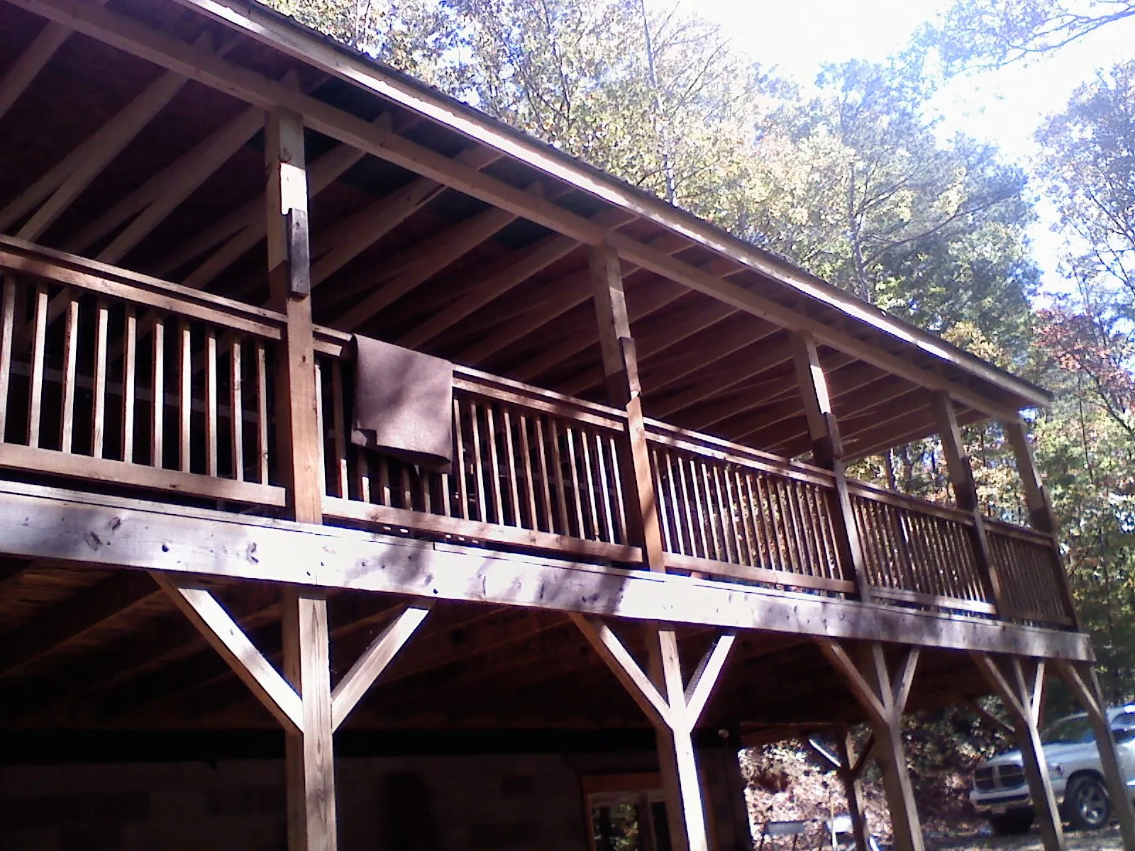 Timber framing under a new elevated porch and deck — Roof Leak Repair in Gunpowder by Roofing Brothers